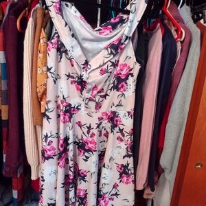 50's Style Midi Dress, Off the Shoulder 2XL, but fits like Lg/XL
